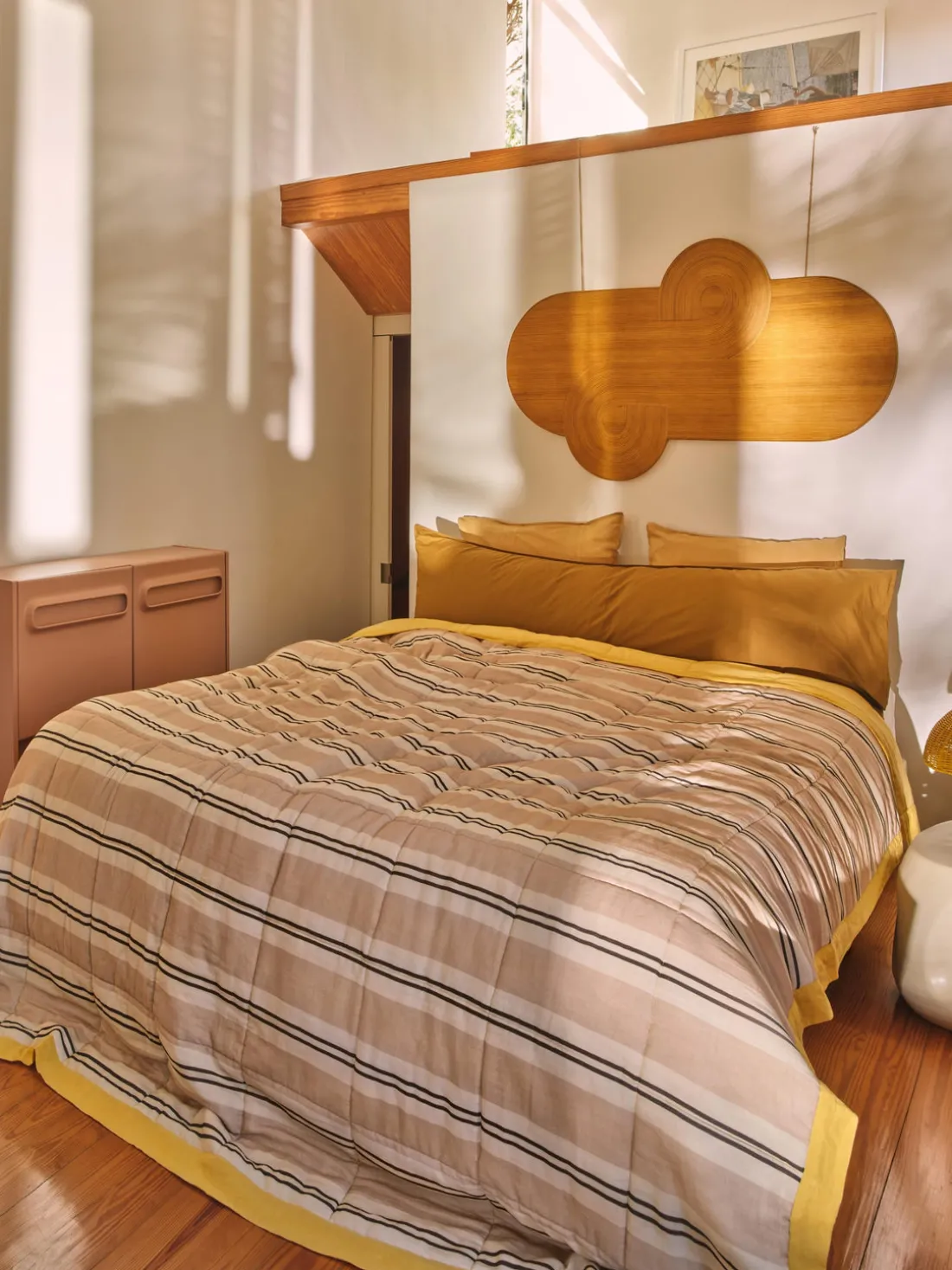 Manta artesanal de algodón a rayas Deluxe