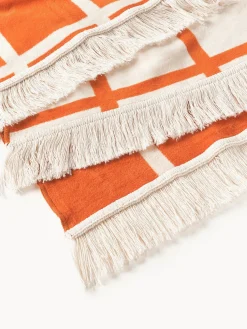 Manta cara doble a cuadros con flecos Edison