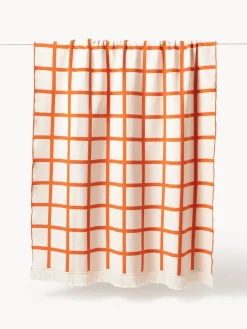 Manta cara doble a cuadros con flecos Edison