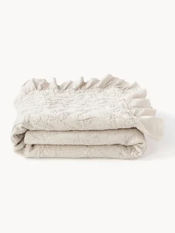 Manta de algodón estampado con volantes Clara