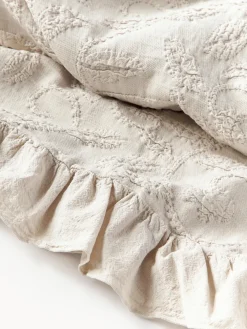 Manta de algodón estampado con volantes Clara