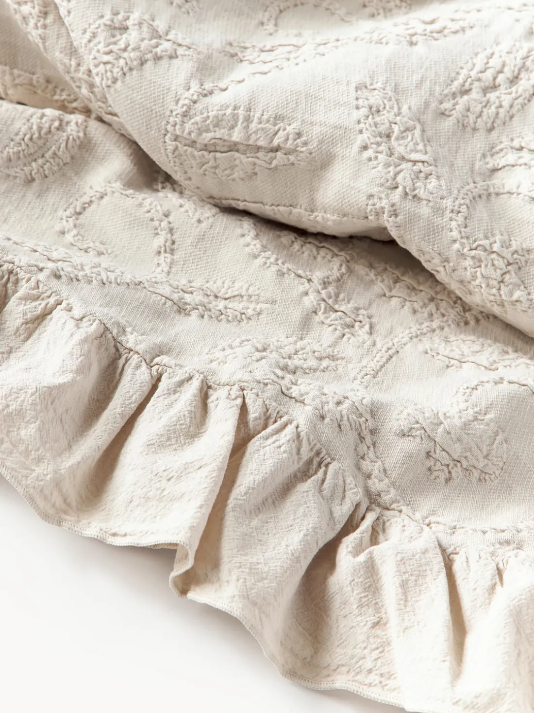 Manta de algodón estampado con volantes Clara