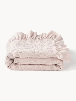 Manta de algodón estampado con volantes Clara