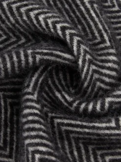 Manta de lana con diseño espiga y flecos Tyrol