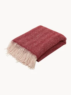 Manta de lana con estampado de espiga y flecos Tyrol