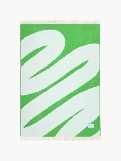 Manta de lana con estampado zigzag Swirl