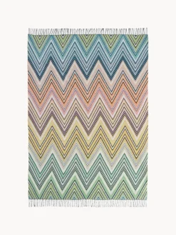 Manta de lana con flecos Plume