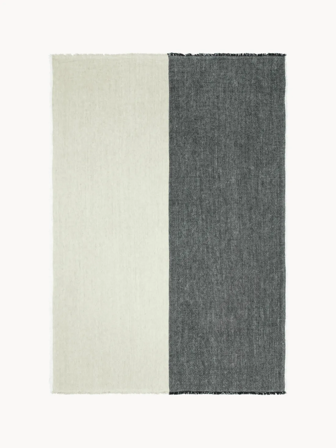 Manta de lino artesanal con flecos Pila