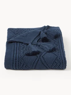 Manta de punto con borlas Sarah