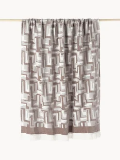 Manta en tejido jacquard con flecos Fran