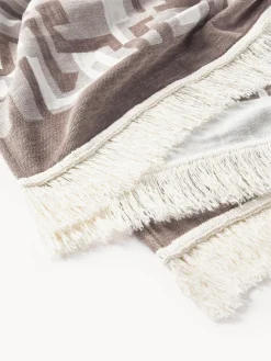 Manta en tejido jacquard con flecos Fran