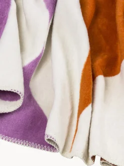 Manta Tul - terracota, crema y lila