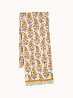 Mantel artesanal con estampado floral Melon