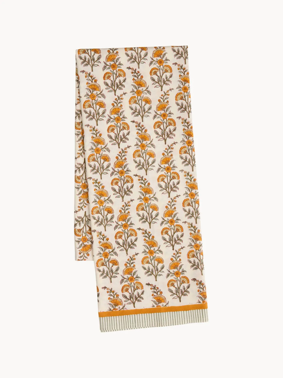 Mantel artesanal con estampado floral Melon