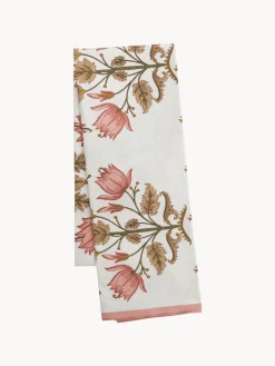 Mantel artesanal con estampado floral Melon