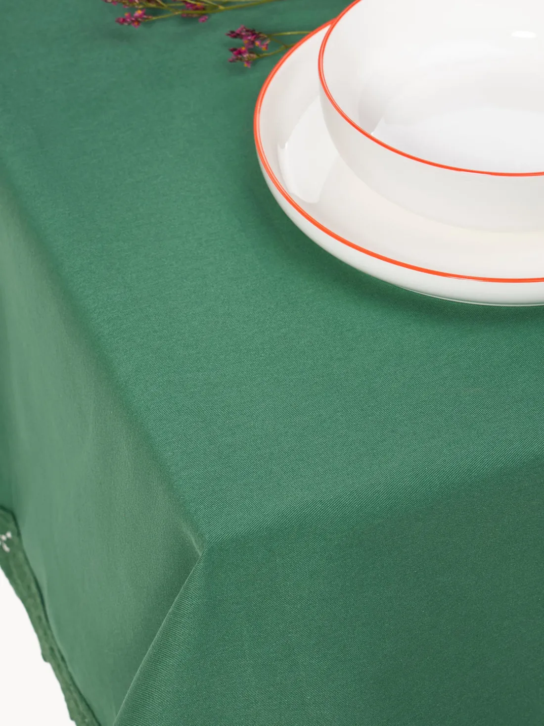 Mantel con ribete de encaje Flavia