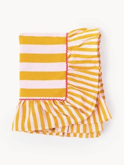 Mantel de lino a rayas Senape