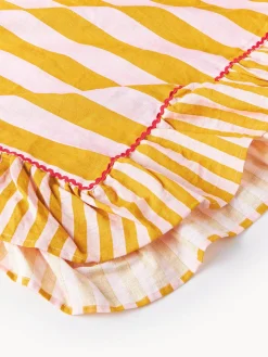 Mantel de lino a rayas Senape