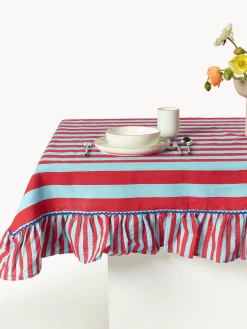 Mantel de lino a rayas Senape