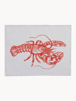 Mantel individual de lino artesanal Lobster