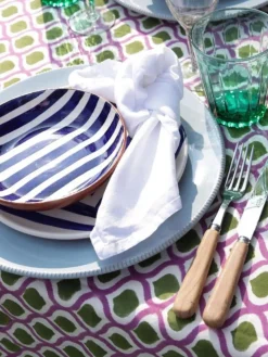 Mantel individual pintado a mano de algodón Azra