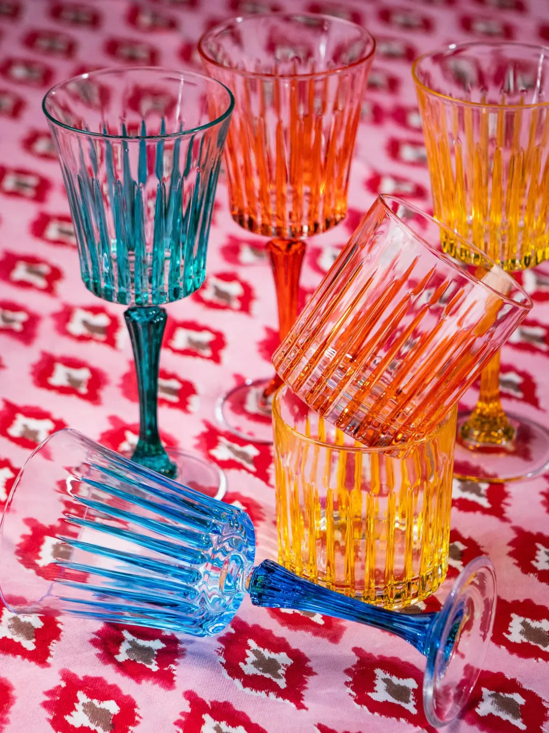 Mantel individual pintado a mano de algodón Atahan