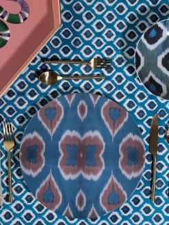 Mantel individual pintado a mano de algodón Sarp