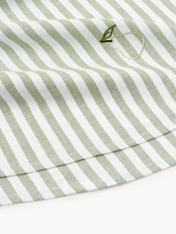 Mantel redondo a rayas con motivos bordados Melony