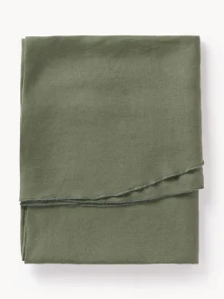 Mantel redondo de lino con ribete Kennedy