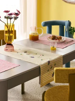 Manteles individuales a rayas con bordados Melony, 2 uds.