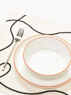 Manteles individuales con bordado abstracto Sue, 2 uds.