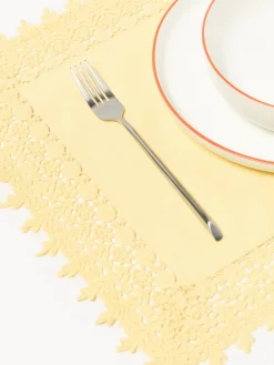 Manteles individuales con ribete de encaje Flavia, 2 uds.