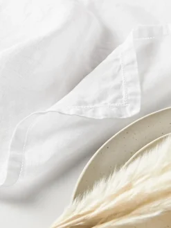 Manteles individuales de lino con vainica Larissa, 4 uds.