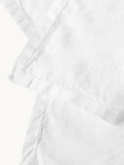 Manteles individuales de lino con vainica Larissa, 4 uds.