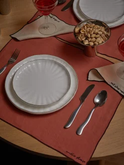 Manteles individuales de lino con bordado Cosmo, 4 uds.