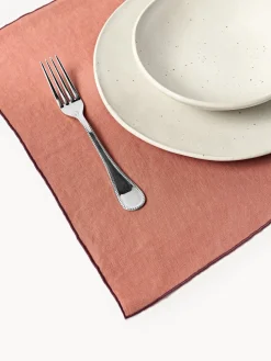 Manteles individuales de lino con bordado Cosmo, 4 uds.