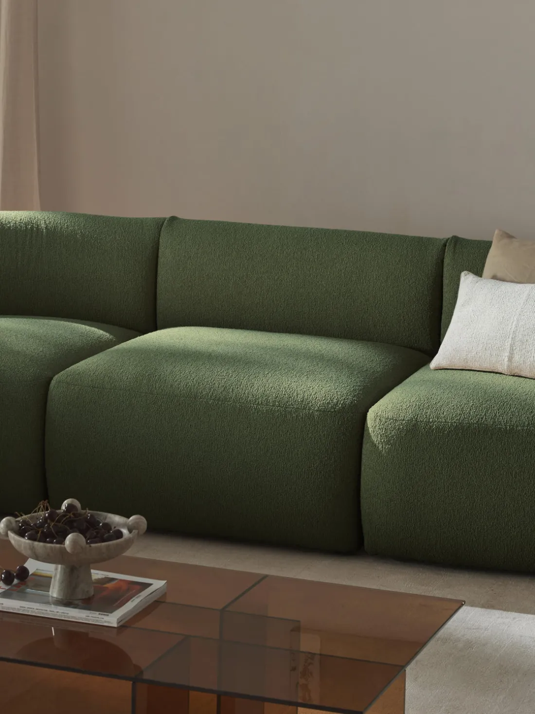 Módulo central en tejido bouclé Sofia