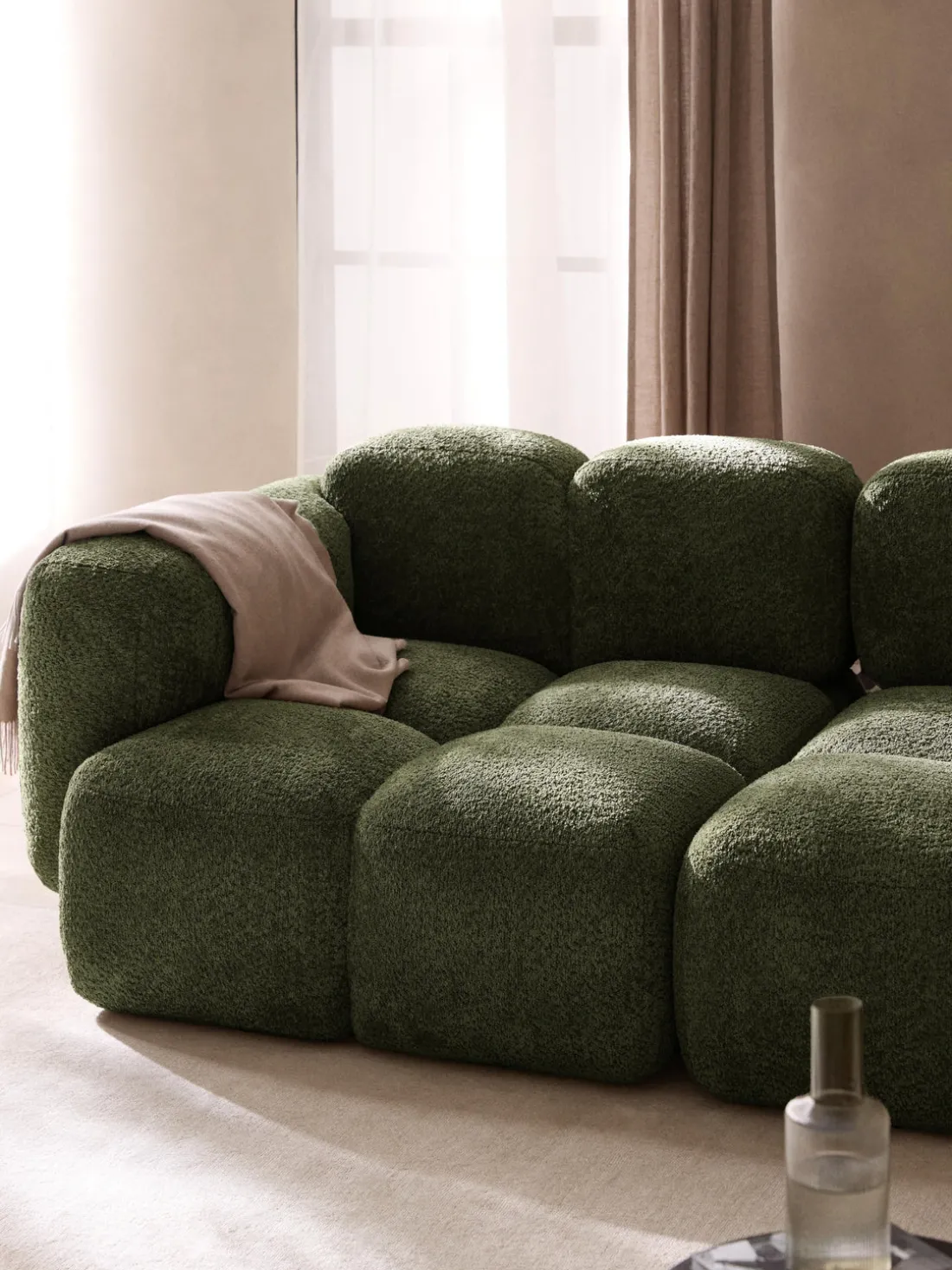 Módulo de esquina de borreguillo bouclé Tayla