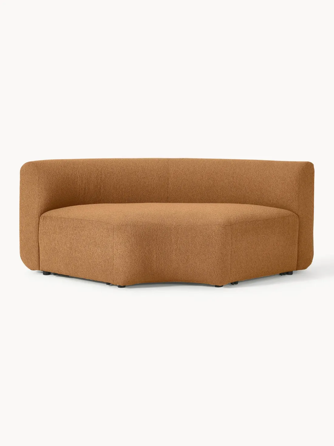 Módulo de esquina redondo en tejido bouclé Sofia