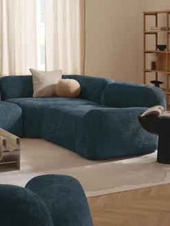 Módulo de esquina redondo de borreguillo bouclé Wolke