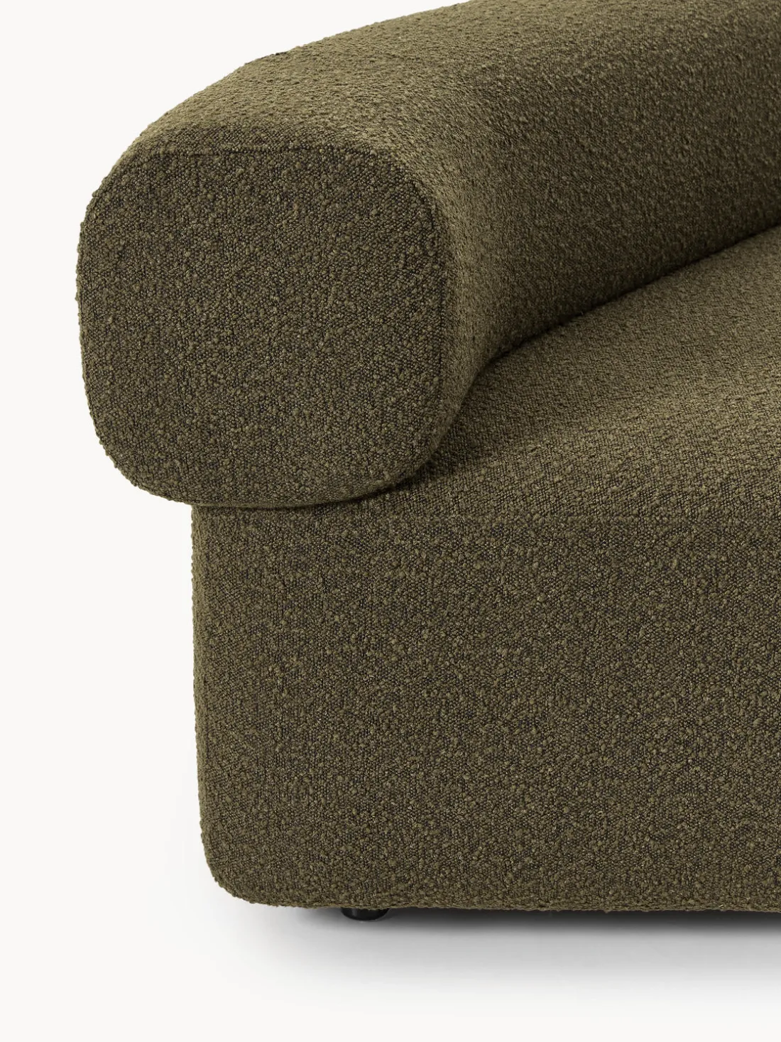 Módulo de esquina redondo en tejido bouclé Anton