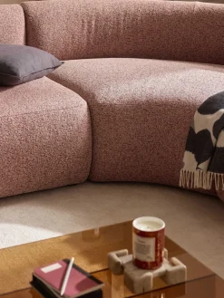 Módulo de esquina redondo en tejido bouclé Sofia