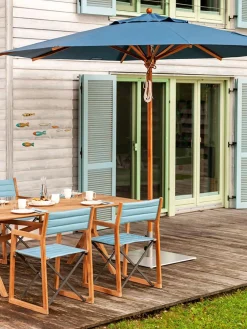 Mesa artesanal para exterior de madera de teca Loft, tamaños diferentes