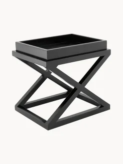 Mesa auxiliar con bandeja en madera artesanal McArthur