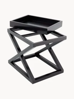 Mesa auxiliar con bandeja en madera artesanal McArthur