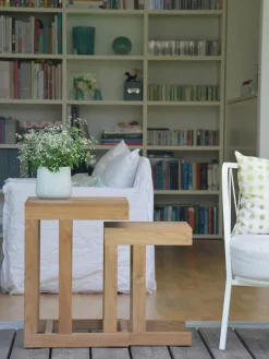 Mesa auxiliar de jardín de madera de teca Cero, 55 cm