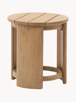 Mesa auxiliar de jardín redonda de madera de eucalipto Xoriguer