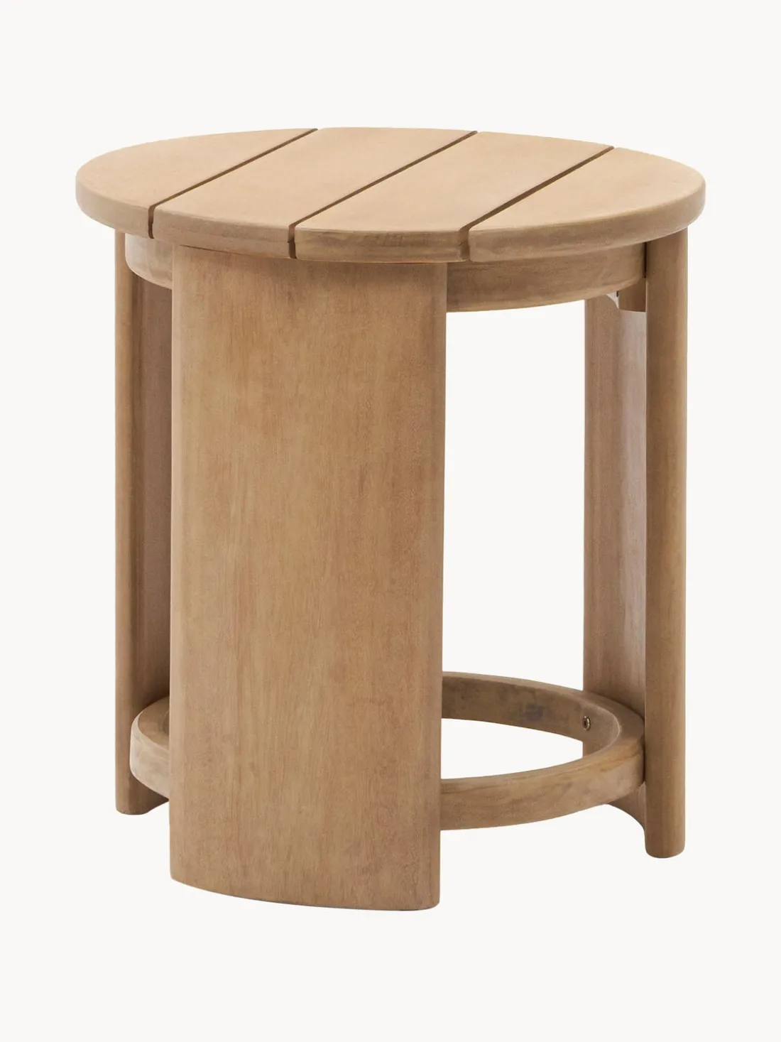 Mesa auxiliar de jardín redonda de madera de eucalipto Xoriguer