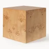Mesa auxiliar de madera de nudo Burl Cube