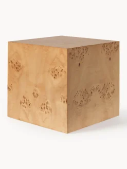 Mesa auxiliar de madera de nudo Burl Cube